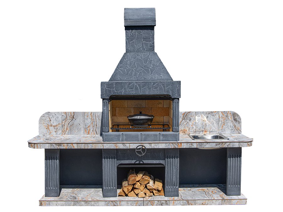 Печь № 16 — Печь барбекю с двумя рабочими столами (или мойкой)