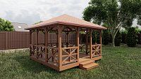 Квадратная беседка ЛОНДОН 4х4