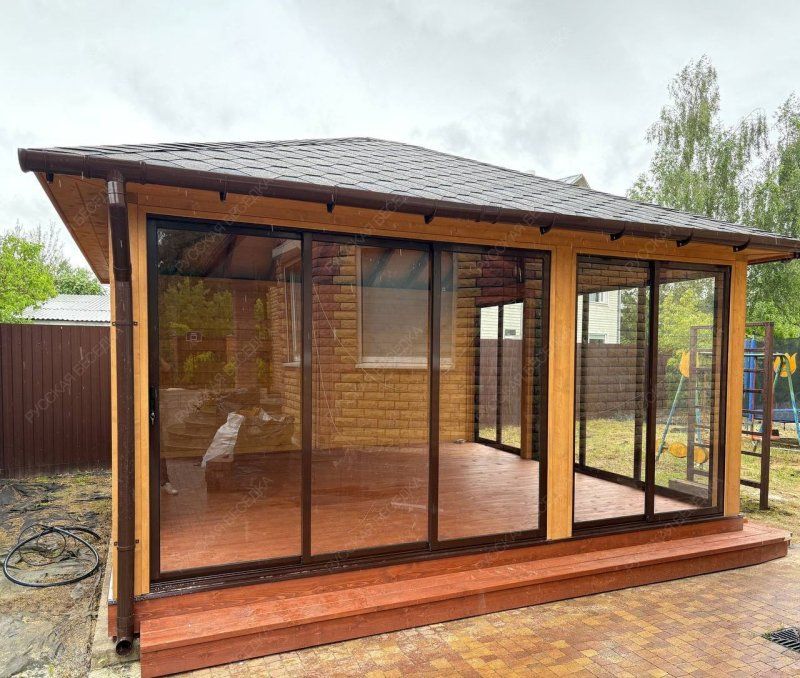 Застекленная беседка АННЭТ 4,5х4,8