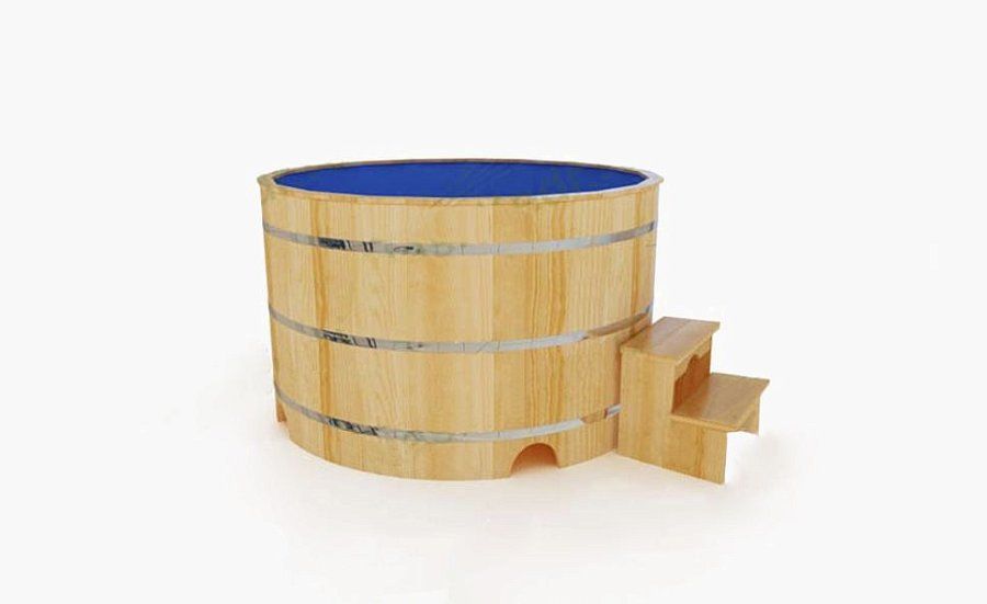 Купель круглая из кедра с пластиковой вставкой ПРЕМИУМ4 1.8х1.8х1.2