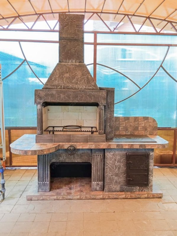 Печь № 20 — Печь барбекю с печью под казан (Большая топка)