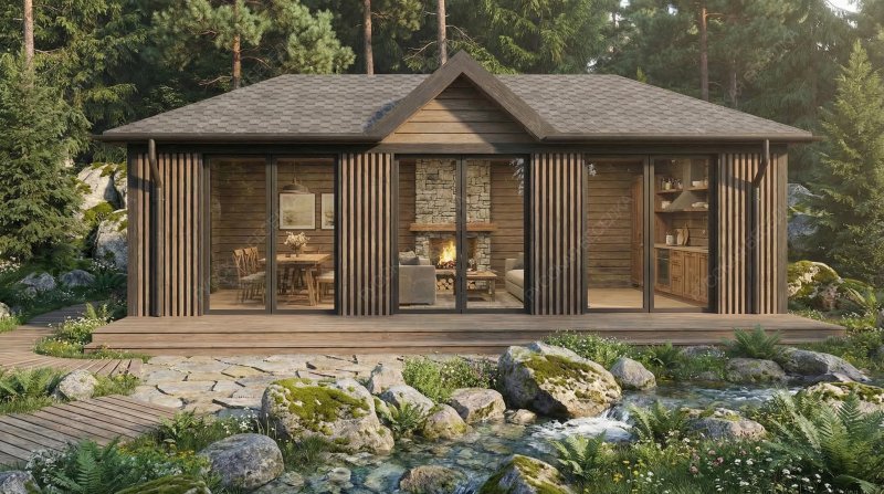 Закрытая беседка Шале УТЕПЛЁННОЕ с вальмовой кровлей