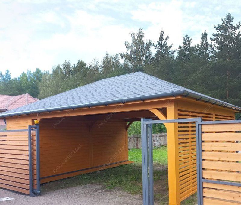 Навес для машин с хозблоком НИКОЛИНО