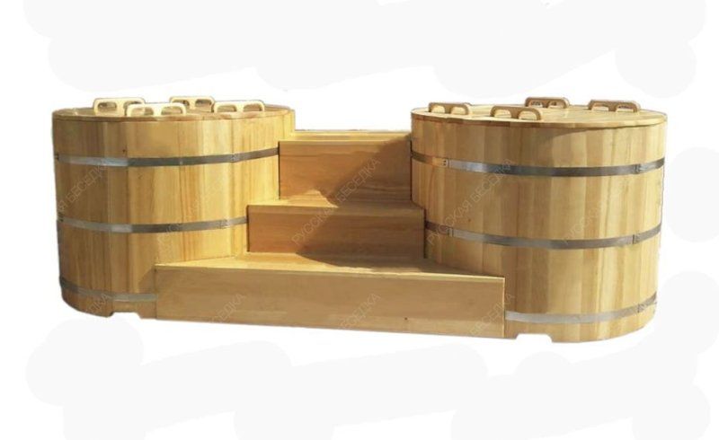 Купель угловая из кедра h120 / 110*110 / 4 см