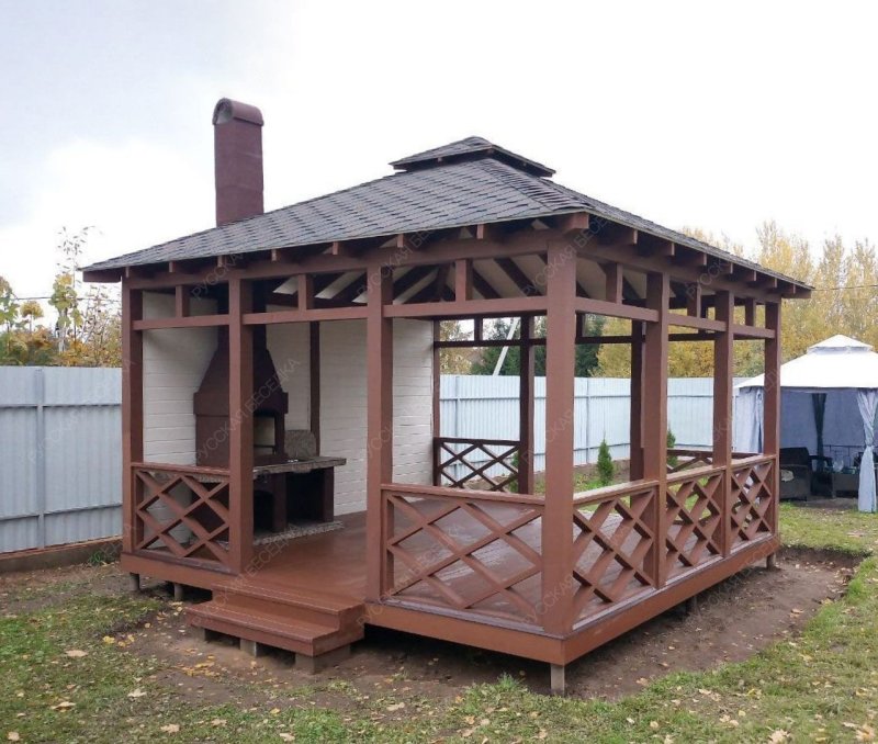 Квадратная беседка Бриз с барбекю