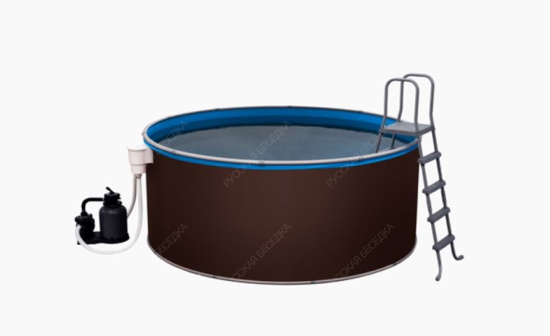 Каркасный морозоустойчивый бассейн круглый уличный LARIMAR 2,44 м, шоколад