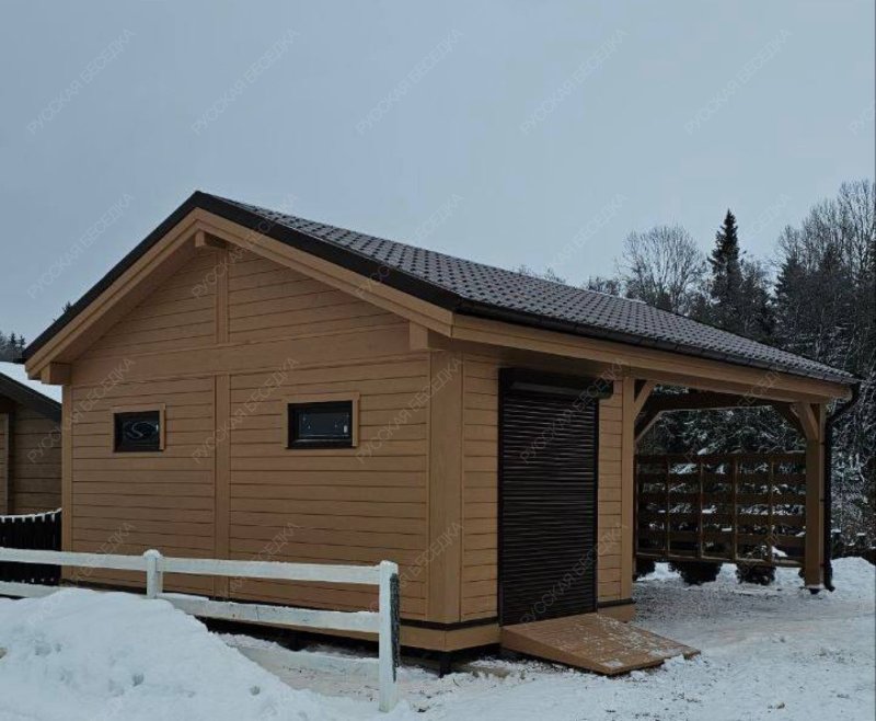 Навес для машин с хозблоком ВАЛОР