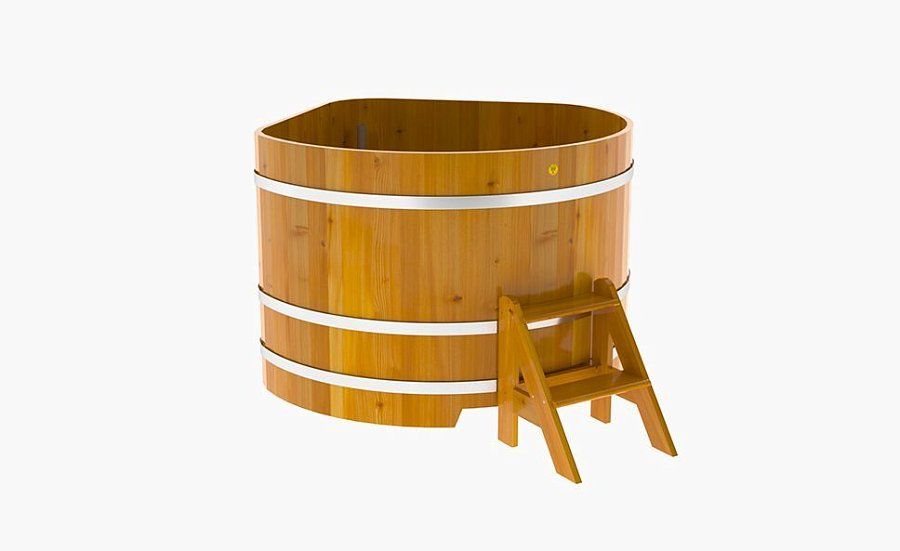 Купель угловая 1,37Х1,37 из лиственницы, высота 1000