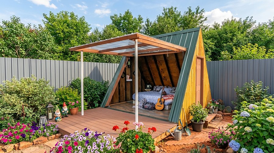 Шалаш с террасой