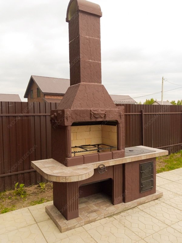 Печь № 20 — Печь барбекю с печью под казан (Большая топка)