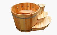 Купель угловая из кедра h120 / 110*110 / 4 см