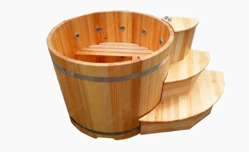 Купель угловая из кедра h120 / 110*110 / 4 см