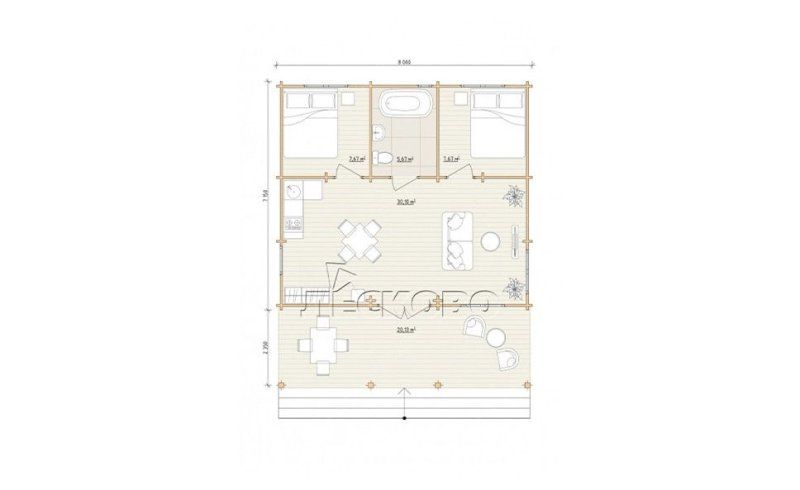 Гостевые дома из мини-бруса ДГ-09